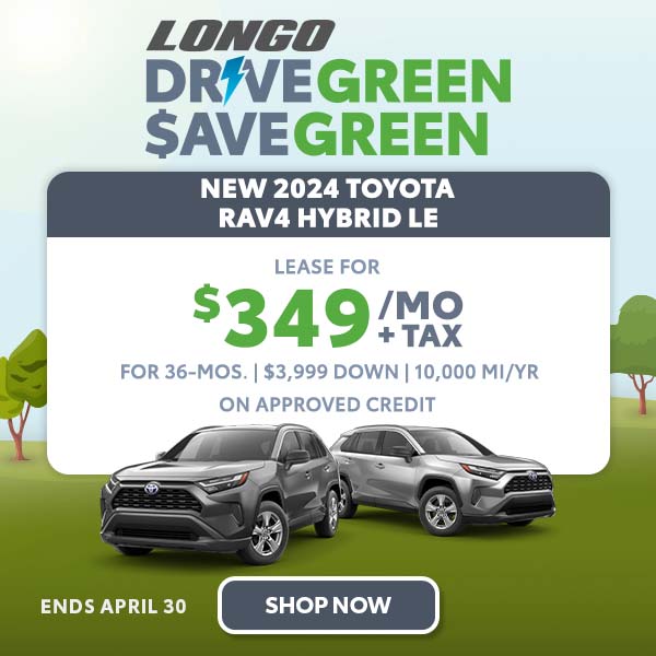 Lease a new 2024 Toyota RAV4 Hybrid LE for $349/mo + tax